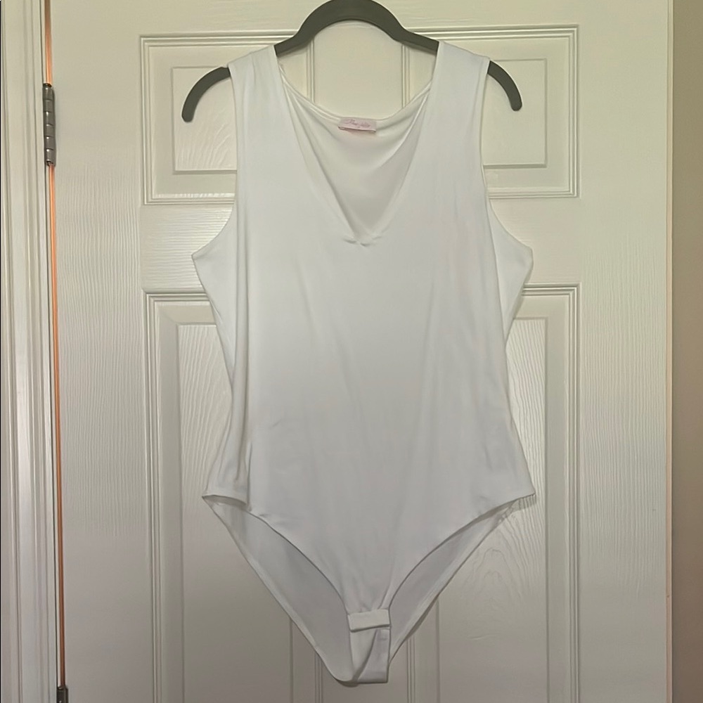 Pink Lily Elegant Cream Bodysuit